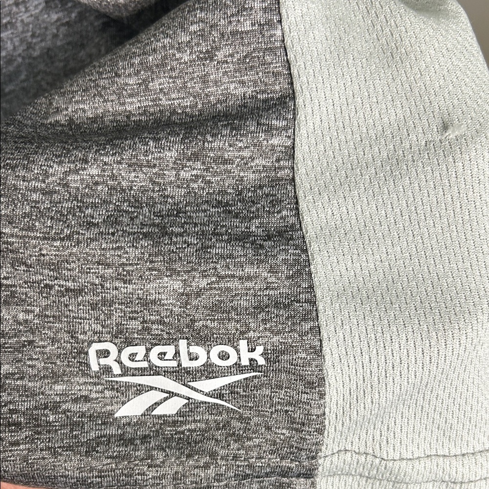 Reebok Heather Gray Shorts with White Stripes - Picture 3 of 5